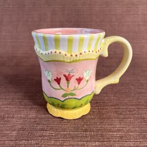 Kimberly Hodges Goldilocks Mug • Cupcake & Cartwheels • Ceramic Striped Folk Art